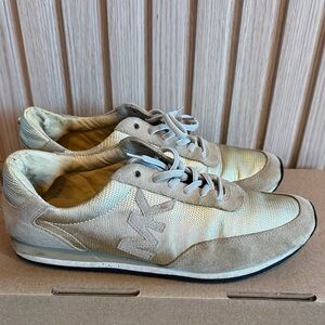 Michael Kors Taupe & Beige Lace-Up Runner Sneakers